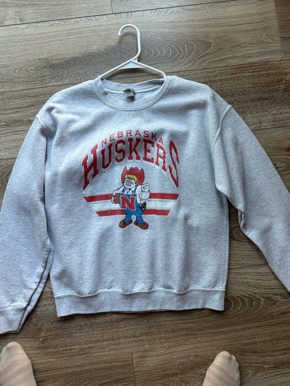 Nebraska Huskers Gray Crewneck Sweatshirt